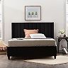 Lucid Dream Collection Wingback Upholstered Bed with Vertical Channels