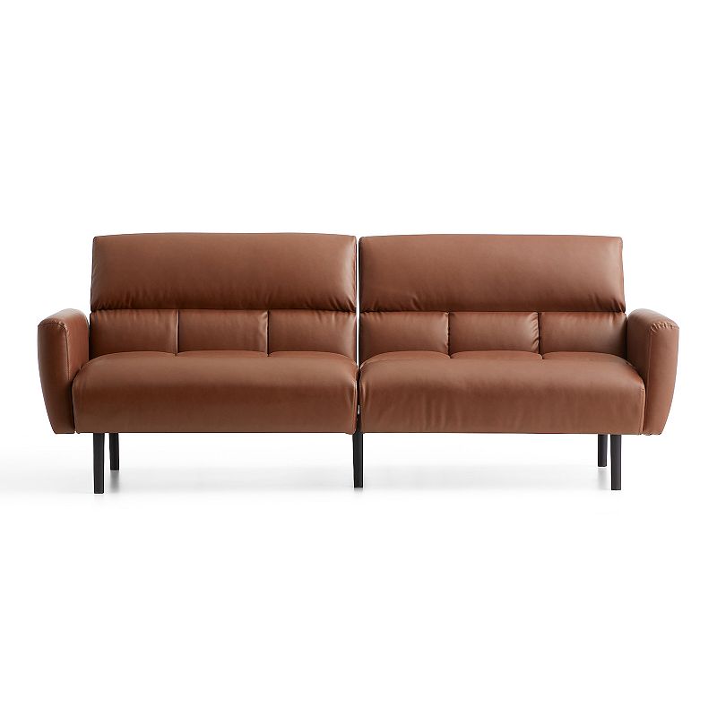 55648333 Lucid Dream Collection Box Tufted Futon, Brown sku 55648333