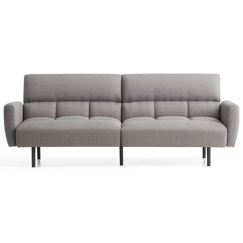 Lucid Dream Collection Box Tufted Futon, Grey