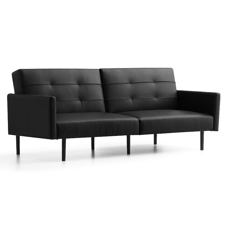 Lucid Dream Collection Channel Tufted Futon, Black