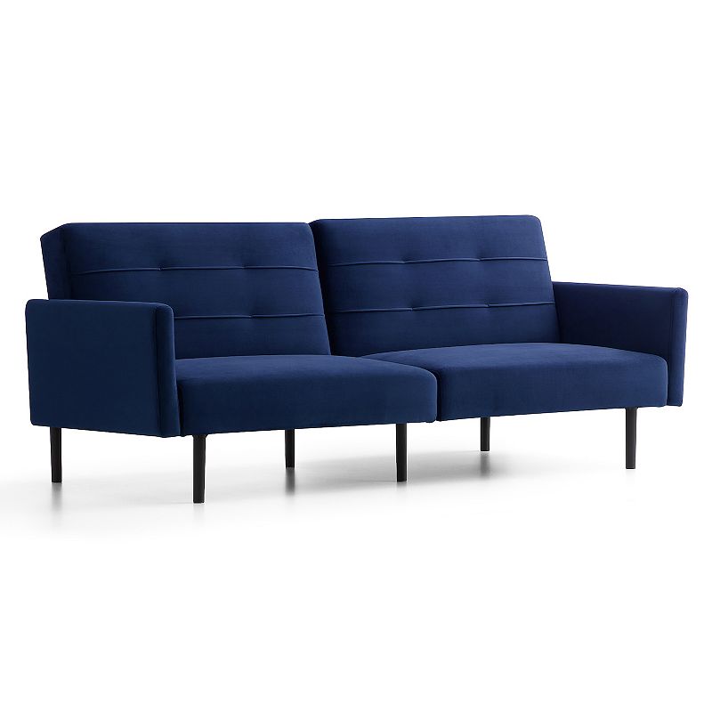 55130117 Lucid Dream Collection Channel Tufted Futon, Blue sku 55130117