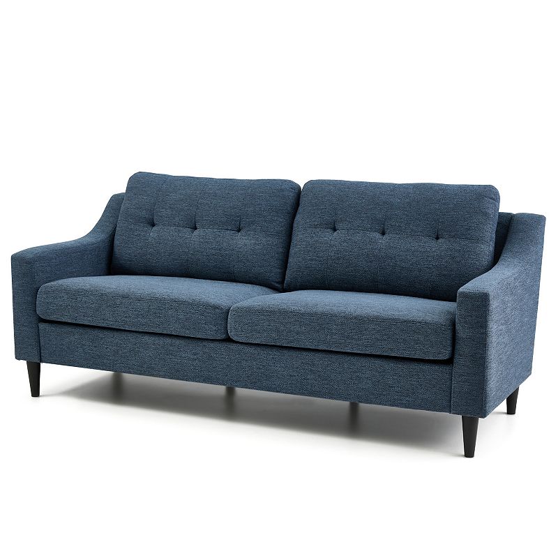 Lucid Dream Collection Scooped Arm Tufted Sofa, Blue