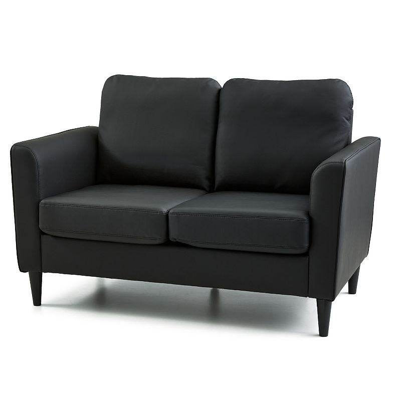 Lucid Dream Collection Curved Arm Loveseat, Black