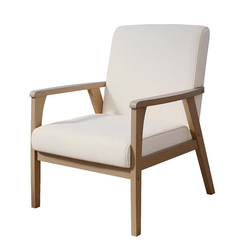 Lucid Dream Collection Exposed Arm Accent Chair, White