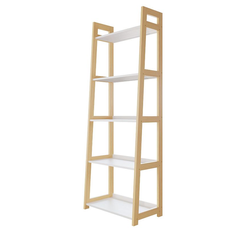 Lucid Dream Collection 5-Shelf Ladder Bookcase, White