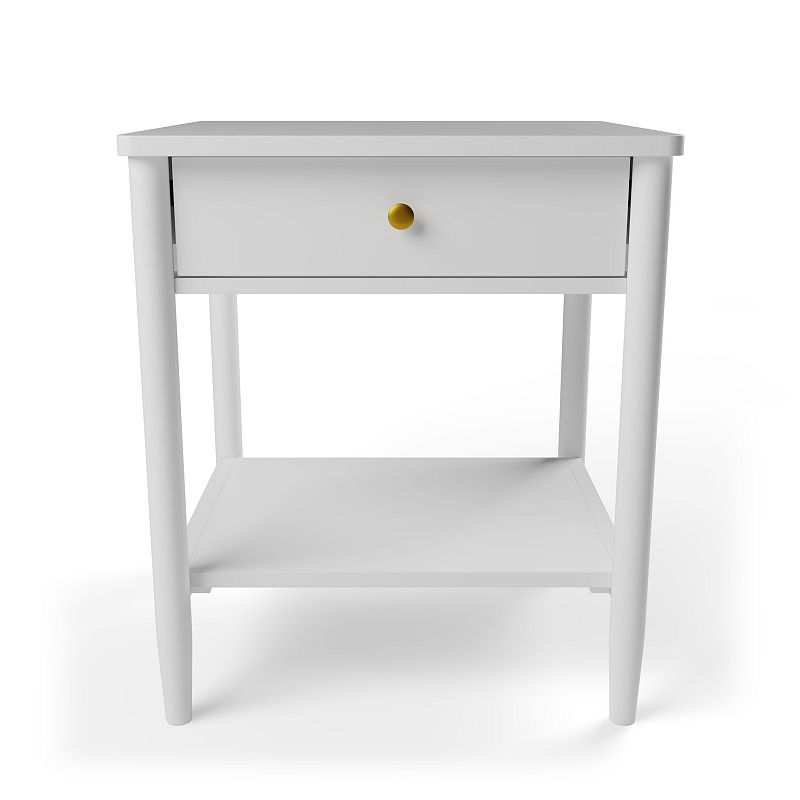 Dream Collection Classic One Drawer Nightstand, White