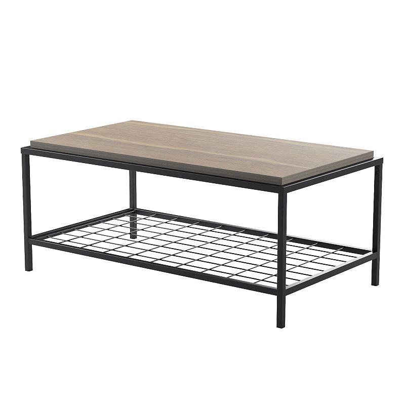 Lucid Dream Collection Wood & Metal Coffee Table, Grey