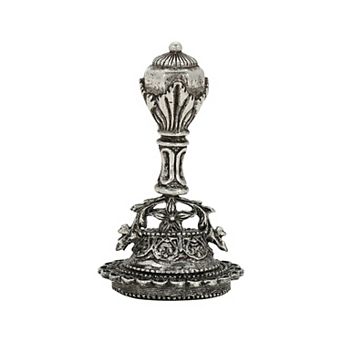 1928 Silver Tone Flower Wax Stamp