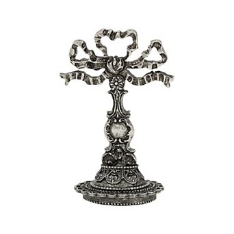 1928 Silver Tone Bow Handle Flower Vase Wax Stamp