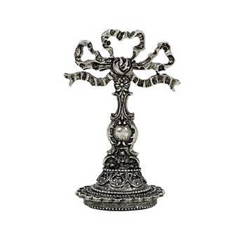 1928 Silver Tone Bow Handle Single Flower Wax Stamp