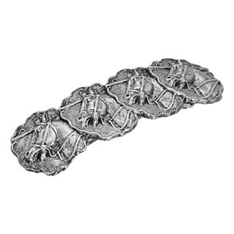 1928 Silver Tone Horse Heads Barrette