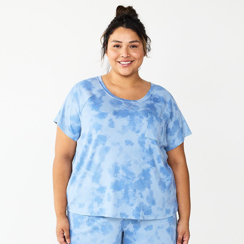 Plus Size Sonoma Goods For Life Essential Short Sleeve Pajama Top, Womens,
