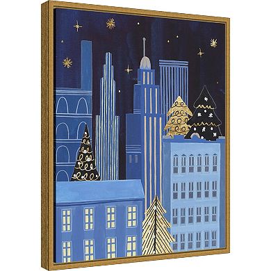 Amanti Art Holiday Night III Framed Canvas Wall Art