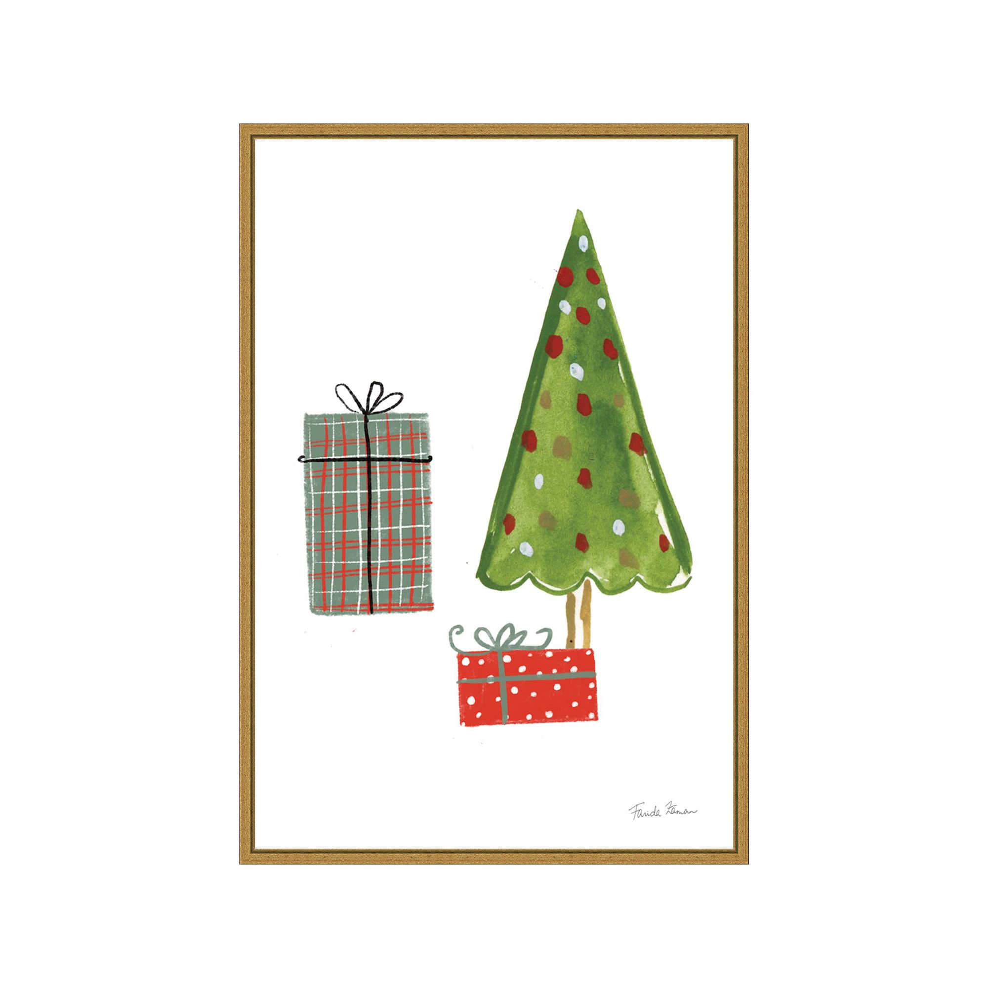 Amanti Art North Pole Pals III Framed Canvas Wall Art, Yellow