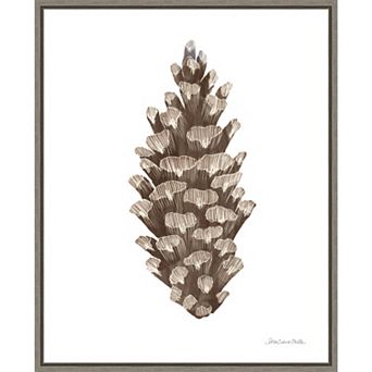 Amanti Art Peace and Joy Pinecone Framed Canvas Wall Art