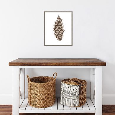 Amanti Art Peace and Joy Pinecone Framed Canvas Wall Art