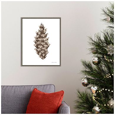 Amanti Art Peace and Joy Pinecone Framed Canvas Wall Art