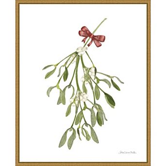 Amanti Art Peace and Joy Mistletoe Framed Canvas Wall Art