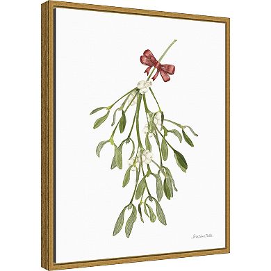 Amanti Art Peace and Joy Mistletoe Framed Canvas Wall Art