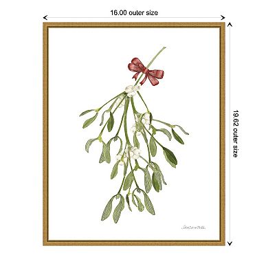 Amanti Art Peace and Joy Mistletoe Framed Canvas Wall Art