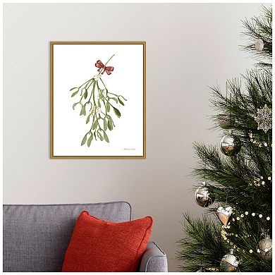 Amanti Art Peace and Joy Mistletoe Framed Canvas Wall Art