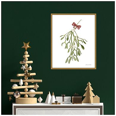 Amanti Art Peace and Joy Mistletoe Framed Canvas Wall Art
