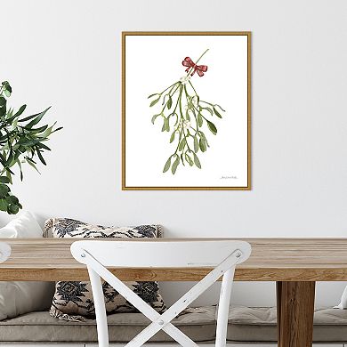 Amanti Art Peace and Joy Mistletoe Framed Canvas Wall Art