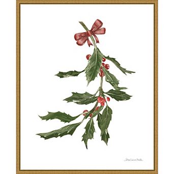 Amanti Art Peace and Joy Holly Framed Canvas Wall Art