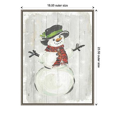 Amanti Art Holiday Snowman Framed Canvas Wall Art