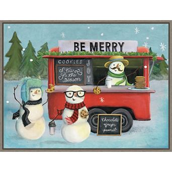 Amanti Art Christmas On Wheels III Framed Canvas Wall Art