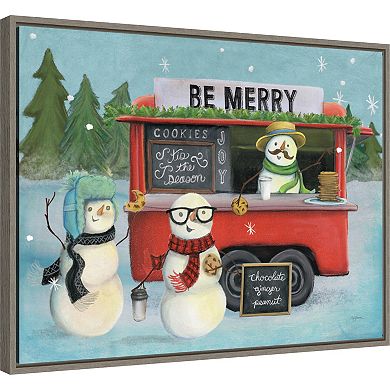 Amanti Art Christmas on wheels III Framed Canvas Wall Art