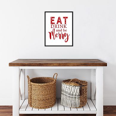 Amanti Art Eat Drink and Be Merry Red Framed Canvas Wall Art