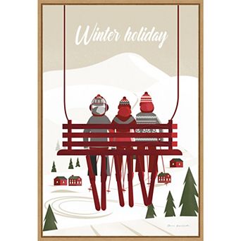 Amanti Art Winter Holiday Red Framed Canvas Wall Art