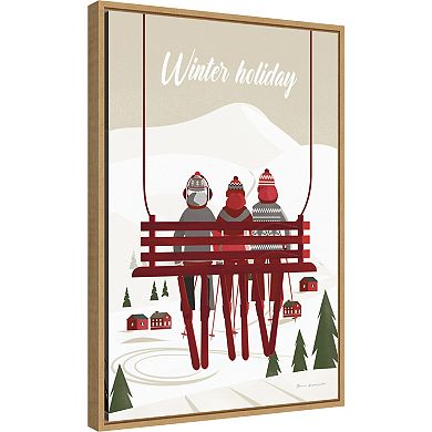 Amanti Art Winter Holiday Red Framed Canvas Wall Art