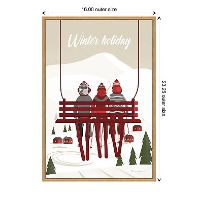 Amanti Art Winter Holiday Red Framed Canvas Wall Art