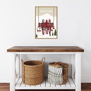 Amanti Art Winter Holiday Red Framed Canvas Wall Art