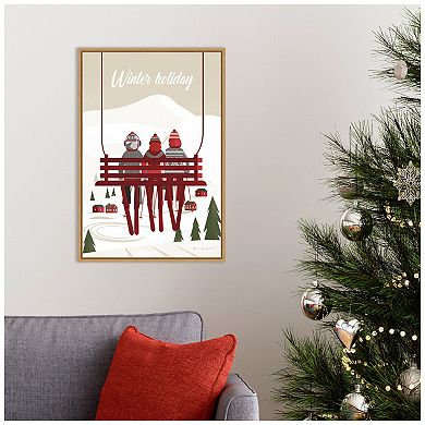 Amanti Art Winter Holiday Red Framed Canvas Wall Art
