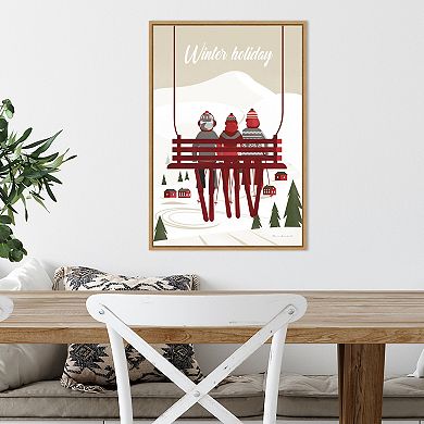 Amanti Art Winter Holiday Red Framed Canvas Wall Art