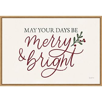 Amanti Art Vintage Christmas V Red Framed Canvas Wall Art