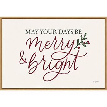 Amanti Art Vintage Christmas V Red Framed Canvas Wall Art