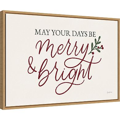 Amanti Art Vintage Christmas V Red Framed Canvas Wall Art