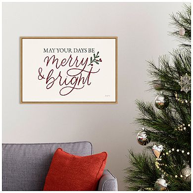 Amanti Art Vintage Christmas V Red Framed Canvas Wall Art