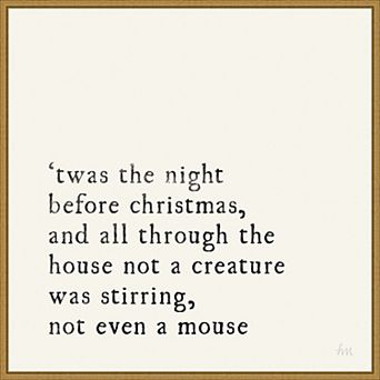 Amanti Art Simple Christmas I Cream Framed Canvas Wall Art