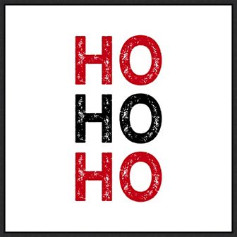 Amanti Art Ho Ho Ho Red & Black Framed Canvas Wall Art