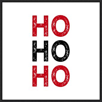 Amanti Art Ho Ho Ho Red & Black Framed Canvas Wall Art