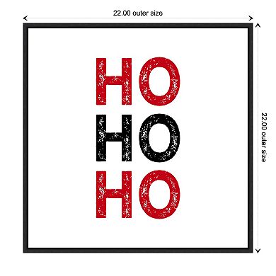 Amanti Art Ho Ho Ho Red Black Framed Canvas Wall Art