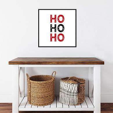 Amanti Art Ho Ho Ho Red Black Framed Canvas Wall Art