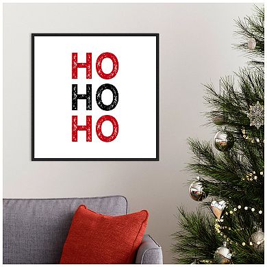 Amanti Art Ho Ho Ho Red Black Framed Canvas Wall Art