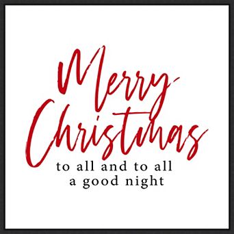 Amanti Art Merry Christmas All Script Framed Canvas Wall Art