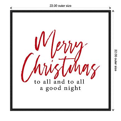Amanti Art Merry Christmas All Script Framed Canvas Wall Art